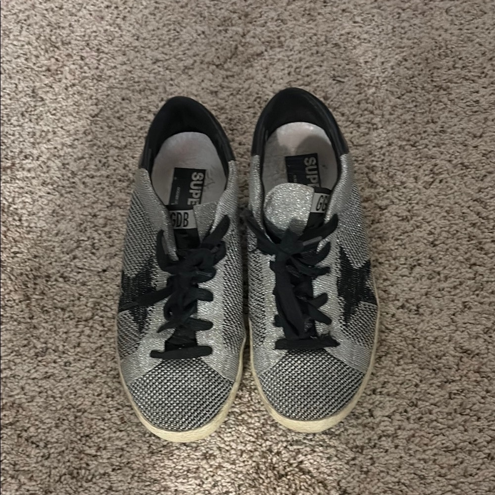 Golden Goose Deluxe Brand Black and Silver Sneakers